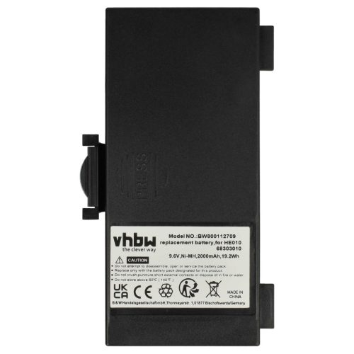 VHBW Rádió Akkumulátor 68303000, 68303010, 6830300, 68303020, HE010 - 2000 mAh 9,6 V NiMH
