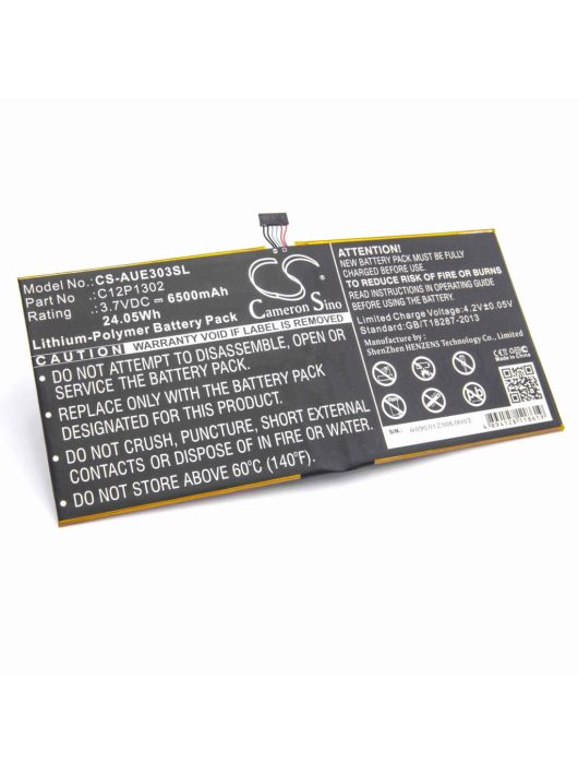 Notebook akkumulátor  Asus C12P1302-hez - 6500 mAh 3,7 V Li-polimer, fekete