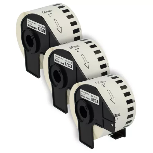 VHBW Label Roll instead of Brother DK-22223 - 50 mm x 30.48 m + Holder