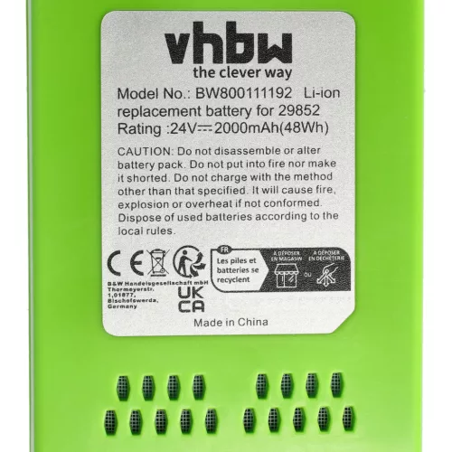 VHBW Electric Tool Battery Alpina 270401020, BT 4024 - 2000 mAh 24 V Li-Ion