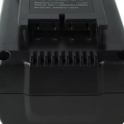 VHBW AL-KO Fűnyíró Akkumulátor 113280, 9113280, B150, 113124, 113126 - 3000mAh 36V Li-Ion, Fekete