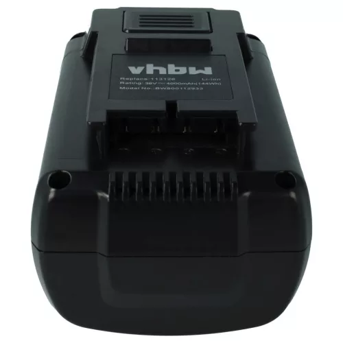 VHBW AL-KO Lawn Mower Battery 113280, 9113280, B150, 113124, 113126 - 4000 mAh 36 V Li-Ion, Black