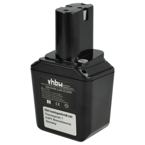 VHBW Elektromos kéziszerszámgép akkumulátor Bosch 2607335069, GSR 9,6VES, GSB 9,6VE eszközökhöz - 9.6V, Ni-MH, 2100mAh