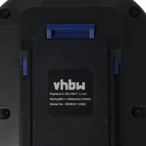 VHBW Lux Tools 1787233 Lawn Mower Battery, 4000mAh 36V Li-Ion, Black