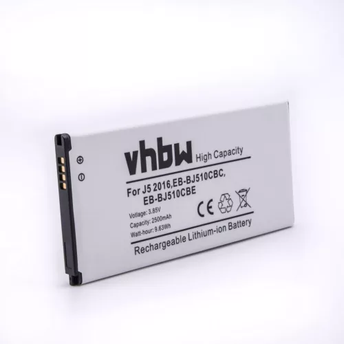 VHBW Mobile Phone Battery for Samsung EB-BJ510CBC, EB-BJ510CBE, GH43-04601A - 2500 mAh 3.85 V Li-Ion