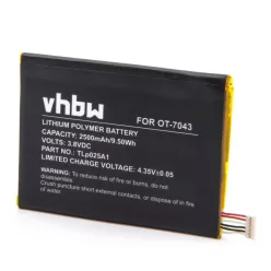   VHBW Mobile Phone Battery for Vodafone TLp025A1 - 2500 mAh 3.8 V Li-Polymer