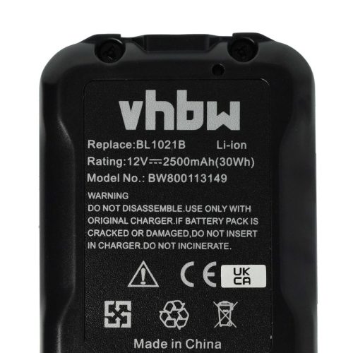 VHBW Electric Power Tool Battery Makita 197396-9, 197390-1, 197402, 197394-3 - 2500 mAh, 12 V, Li-Ion