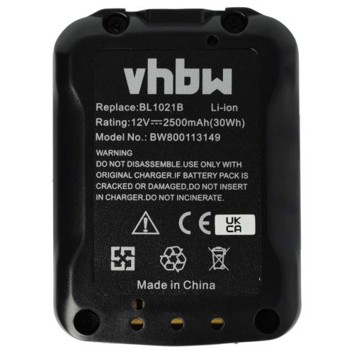 VHBW Electric Power Tool Battery Makita 197396-9, 197390-1, 197402, 197394-3 - 2500 mAh, 12 V, Li-Ion