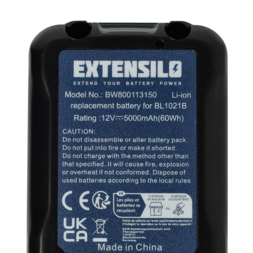 VHBW Electric Power Tool Battery Makita 197396-9, 197390-1, 197402, 197394-3 - 5000 mAh, 12 V, Li-Ion
