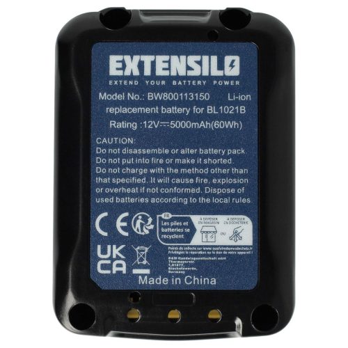 VHBW Electric Power Tool Battery Makita 197396-9, 197390-1, 197402, 197394-3 - 5000 mAh, 12 V, Li-Ion