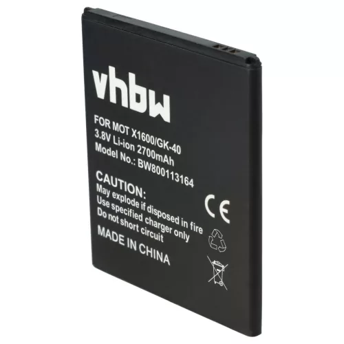 VHBW Mobiltelefon Akku Motorola SNN5976A, GK40, SNN5979A, SNN5977A - 2700 mAh 3,8 V Li-Ion