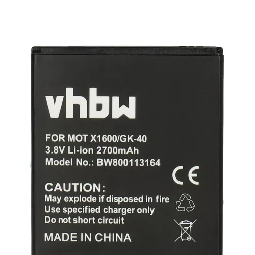 VHBW Mobiltelefon Akku Motorola SNN5976A, GK40, SNN5979A, SNN5977A - 2700 mAh 3,8 V Li-Ion