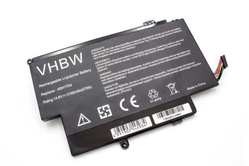 VHBW Notebook Battery for Lenovo 45N1707, 45N1706, 45N1705, 45N1704 - 3150 mAh 14.8 V Li-Polymer
