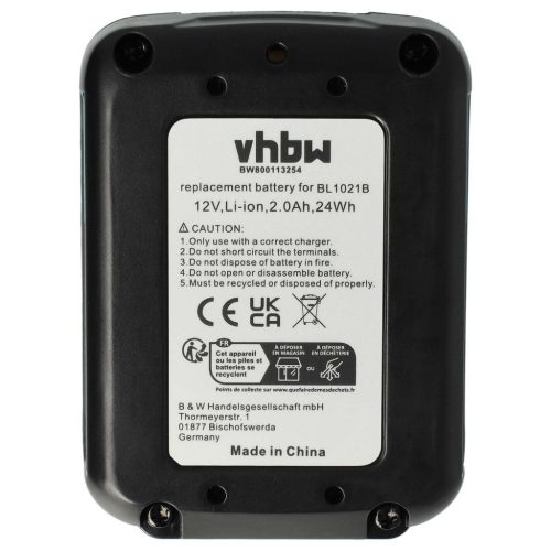 VHBW Electric Power Tool Battery Makita 197396-9, 197390-1, 197402, 197394-3 - 2000 mAh, 12 V, Li-Ion