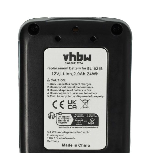 VHBW Electric Power Tool Battery Makita 197396-9, 197390-1, 197402, 197394-3 - 2000 mAh, 12 V, Li-Ion