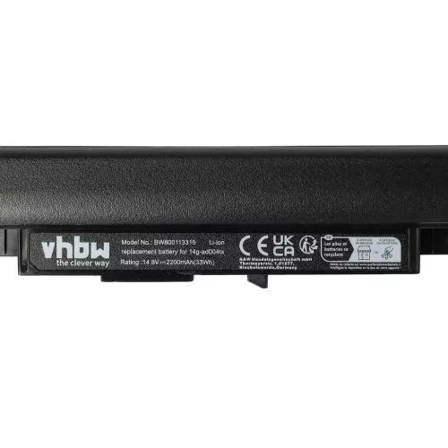 VHBW Notebook Battery HP 807611-141, 807611-421, 807611-131 - 2200 mAh 14.8 V Li-Ion, black