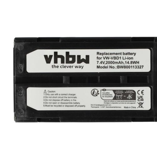 Videokamera akkumulátor Hitachi VM-BPL13, M-BPL30, VM-BPL13J, VM-BPL13A - 2000 mAh 7,4 V Li-Ion