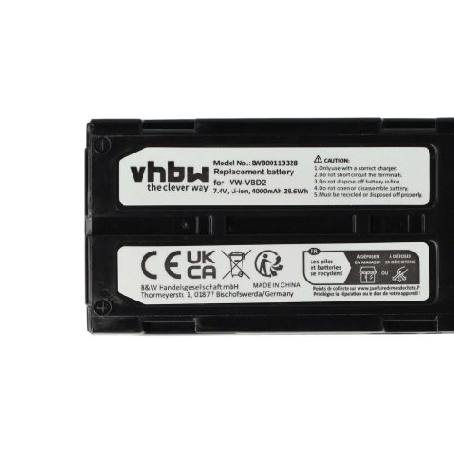 Videokamera akkumulátor Hitachi VM-BPL13J, VM-BPL13A, VM-BPL13, M-BPL30 - 4000 mAh 7,4 V Li-Ion