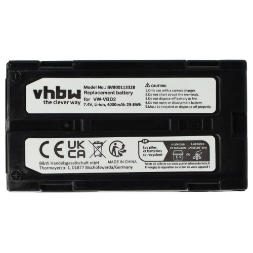 Videokamera akkumulátor Hitachi VM-BPL13J, VM-BPL13A, VM-BPL13, M-BPL30 - 4000 mAh 7,4 V Li-Ion