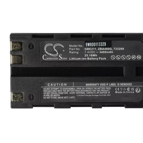 VHBW Laser Akku Geomax ZBA200, ZBA400 - 3400 mAh 7,4 V Li-Ion