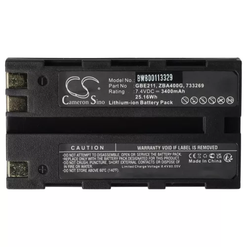 VHBW Laser Akku Geomax ZBA200, ZBA400 - 3400 mAh 7,4 V Li-Ion