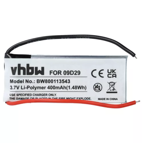 VHBW Wireless Headphone Battery 09D29, H452050, BAT00008 - 400 mAh 3.7 V Li-polymer