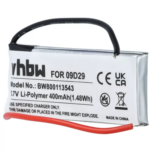 VHBW Wireless Headphone Battery 09D29, H452050, BAT00008 - 400 mAh 3.7 V Li-polymer