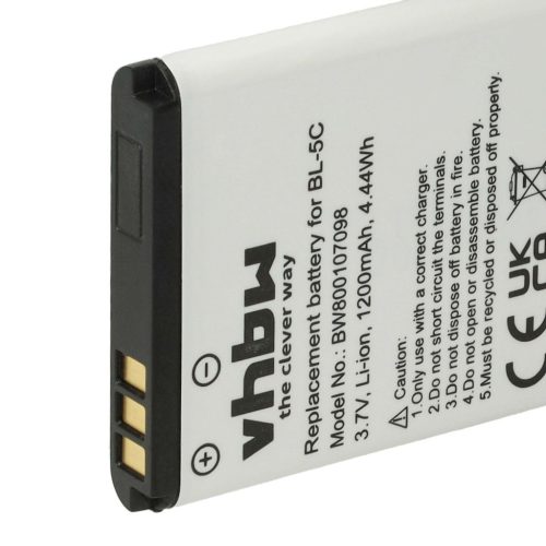 VHBW Mobile Phone Battery for Blu C533457105T - 1200 mAh 3.7 V Li-Ion - Smartphone Battery