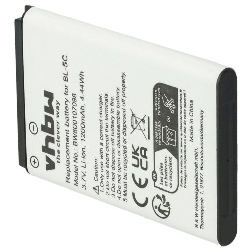VHBW Mobile Phone Battery for Blu C533457105T - 1200 mAh 3.7 V Li-Ion - Smartphone Battery