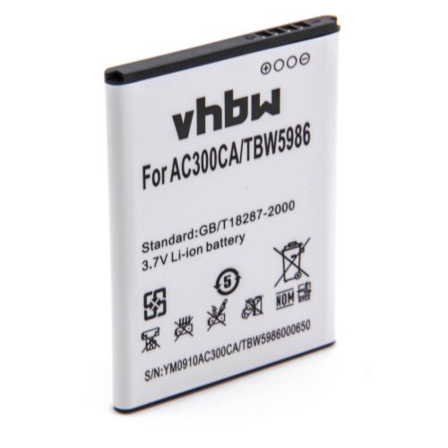 Mobiltelefon akkumulátor Archos TBW5986, AC1850A, AC300CA - 1550 mAh 3,7 V Li-Ion - Okostelefon akkumulátor