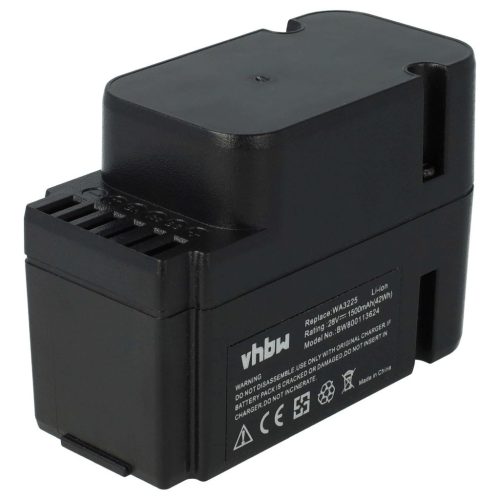 VHBW Lawn Mower Battery Worx WA3226, WA3565, WA3225 - 1500 mAh 28 V Li-Ion, Black - Gardening Tool