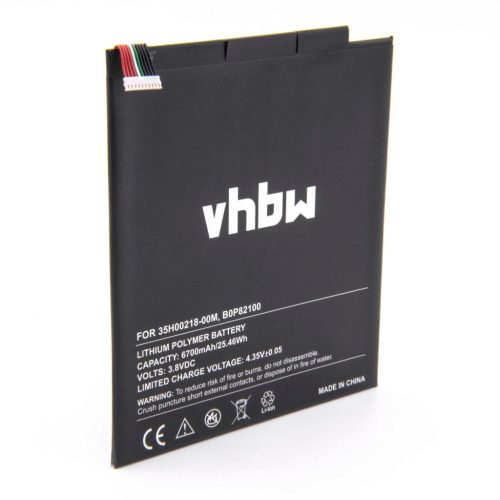VHBW Tablet battery for HTC 35H00218-00M, B0P82100 device - 6700 mAh 3.8 V Li-polymer