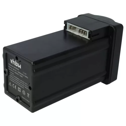 Wolf-Garten Lawn Mower Battery 4949066, 4919096 - 3000mAh 36.5V Li-Ion, Black