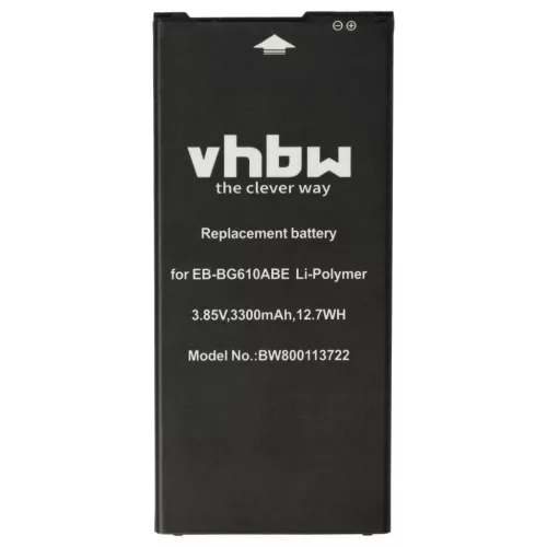 VHBW Mobile Phone Battery Samsung EB-BG610ABA, EB-BG610ABE - 3300 mAh 3.85 V Li-Polymer
