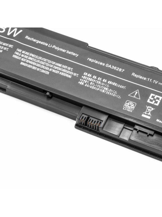 Notebook akkumulátor  Lenovo 0A36309, 0A36287, 42T4845, 42T4844 - 3600 mAh 11,1 V Li-polimer, fekete