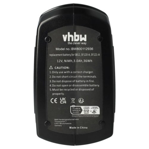 VHBW Electric Tool Battery Hilti SFB126A, SFB126, SFB121 - 3000 mAh 12 V NiMH