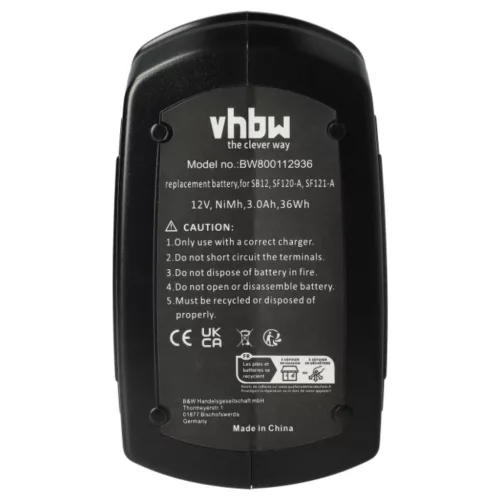VHBW Electric Tool Battery Hilti SFB126A, SFB126, SFB121 - 3000 mAh 12 V NiMH