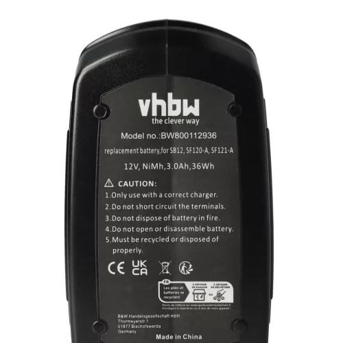 VHBW Electric Tool Battery Hilti SFB126A, SFB126, SFB121 - 3000 mAh 12 V NiMH