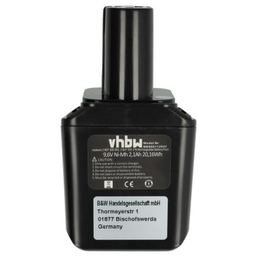 VHBW Electric Tool Battery Bosch 2607335012, 2607300002, 26073000002 - 2100 mAh 9.6 V NiMH