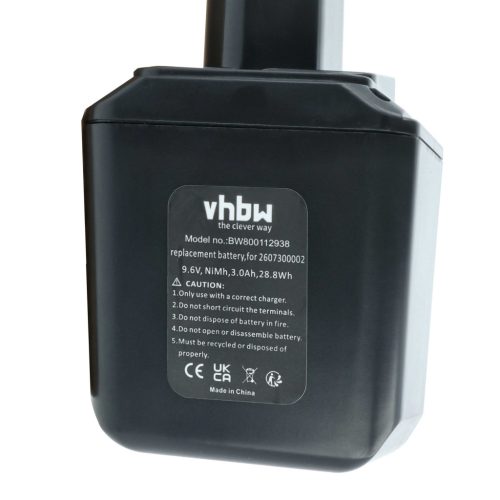 VHBW Electric Tool Battery Bosch 26073000002, 2 607 3000 002, 2607300002 - 3000 mAh 9.6 V NiMH