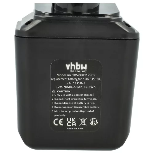 VHBW Electric Tool Battery 2 607 335 180, 2 607 335 021 - 2100 mAh 12 V NiMH
