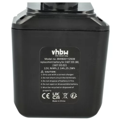 VHBW Electric Tool Battery 2 607 335 180, 2 607 335 021 - 2100 mAh 12 V NiMH
