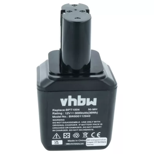 VHBW Electric Tool Battery 2 607 335 180, 2 607 335 021 - 3000 mAh 12 V NiMH