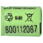 VHBW Modellkészítő Akkumulátor 1/3AAA - 150 mAh 1,2 V NiMH