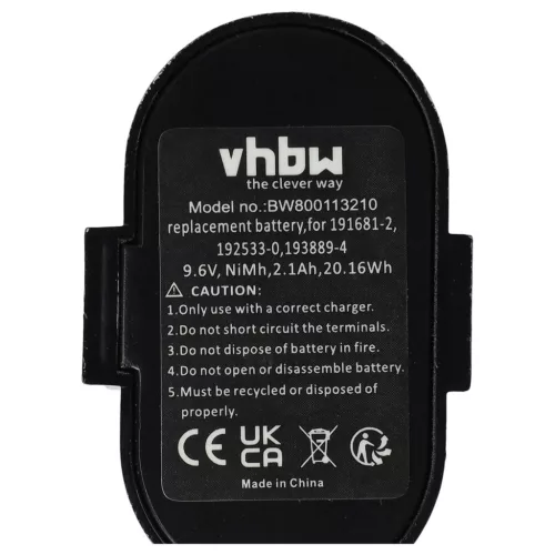 VHBW Electric Tool Battery Makita 193890-9, 193889-4, 192533-0, 191681-2 - 2100 mAh 9.6 V NiMH