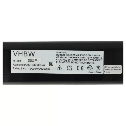 VHBW Electric Tool Battery 193890-9, 193889-4, 192533-0, 191681-2 - 3000 mAh 9.6 V NiMH