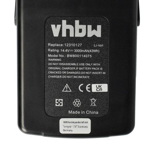 VHBW Electric Power Tool Battery Kress APF 144/4.2, 12310127 - 3000 mAh, 14.4 V, Li-Ion