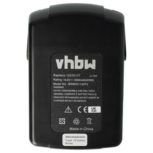 VHBW Electric Power Tool Battery Kress APF 144/4.2, 12310127 - 3000 mAh, 14.4 V, Li-Ion