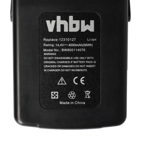 VHBW Akku für Elektrowerkzeug Kress APF 144/4.2, 12310127 - 4000 mAh, 14,4 V, Li-Ion