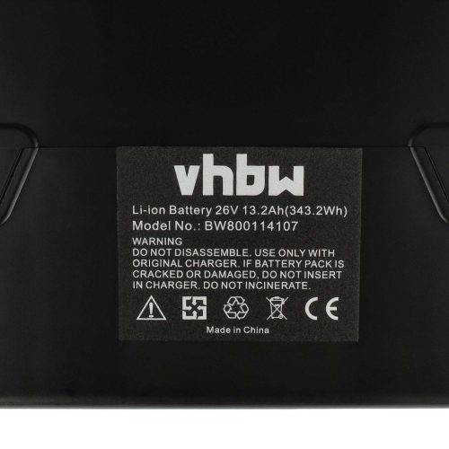 VHBW Battery black, for Panasonic Flyer series and others, Li-Ion, 26V, 13.2AH